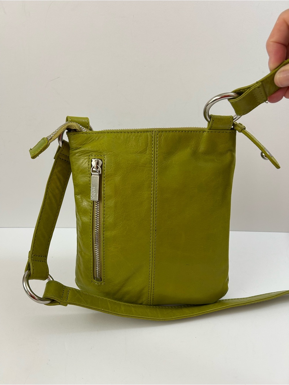 Hobo The Original - Green Leather Crossbody Bag